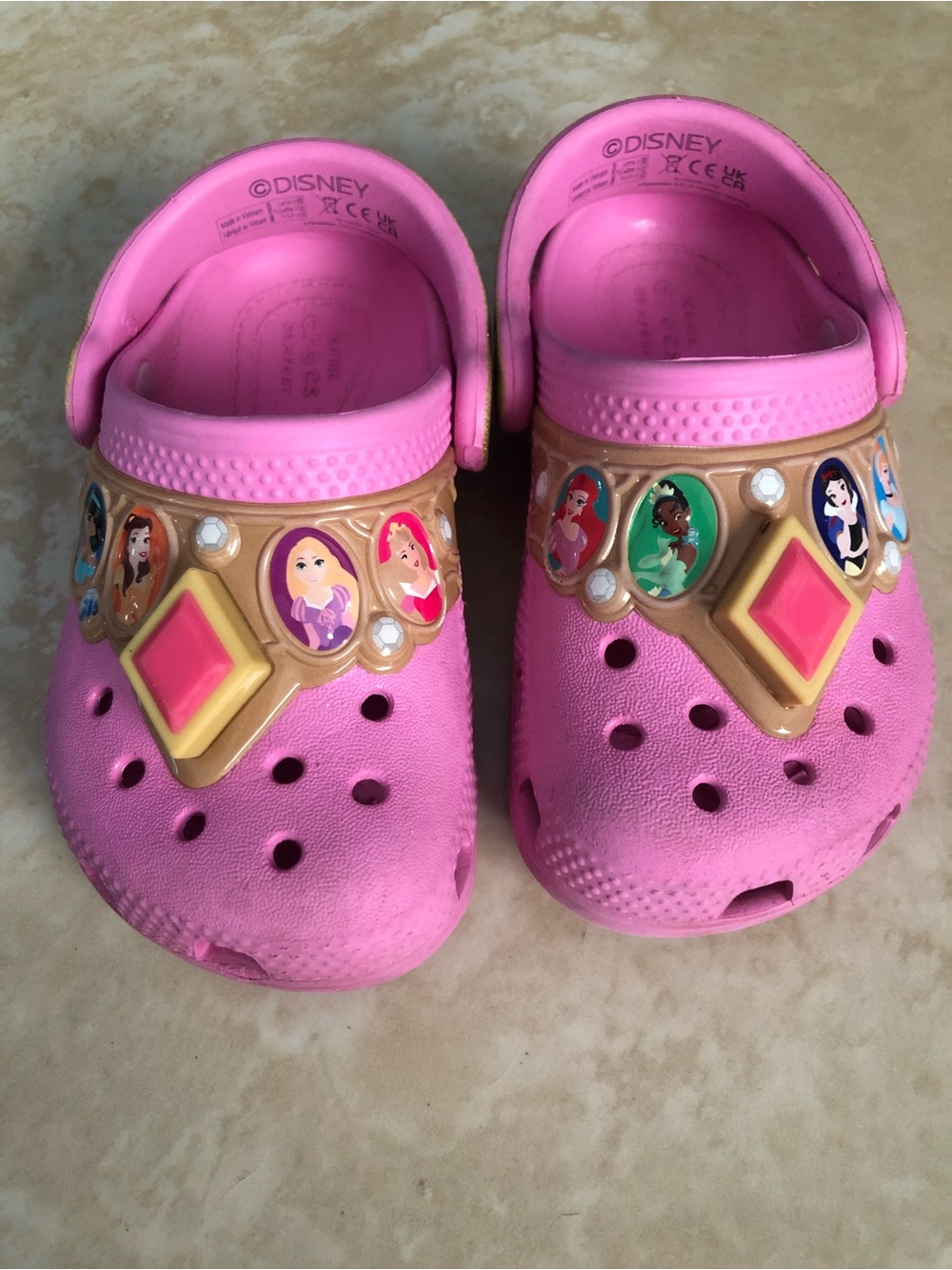 Disney Pink Girls Princess Crocs Sandals light up